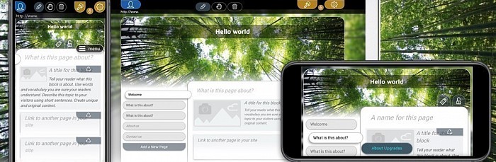 En av de sällsynta hemsidebyggarna med samma funktioner på datorer, telefoner och surfplattor