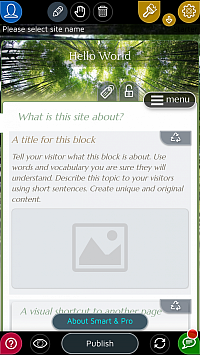 En fullt fungerande app för att skapa webbplatser på Android-surfplattor och -telefoner